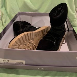 JLO JENNIFER LOPEZ Ginna Booties sz 8.5 Faux Suede & Faux Fur